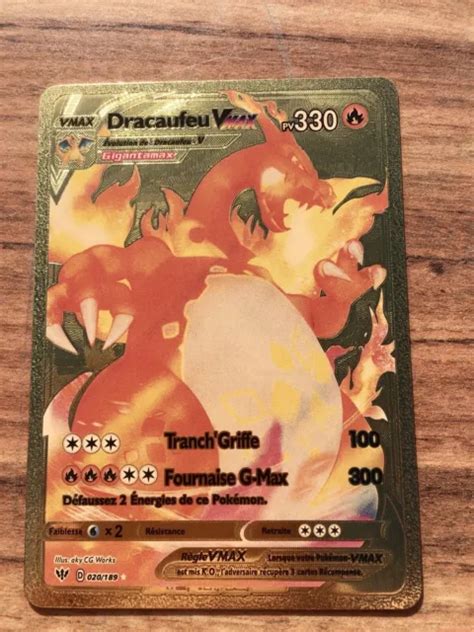 Carte Pokemon Metal Or Gold Dracaufeu V Max Francais Neuf Eur