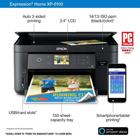 Epson Expression Home Xp 5100 Wireless Color Photo Printer With Scanner And Copier Amazon Dash