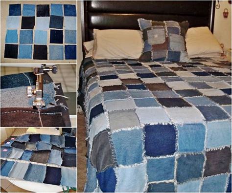 Wonderful Diy Denim Rag Quilt From Old Jeans