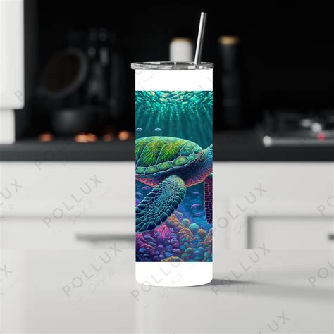 Sea Turtles Sublimation Tumbler Designs Glitter Ocean 20oz Etsy