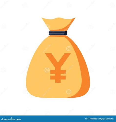 Yen Money Bag Illustration Vector Yen Symbol Isolated On White