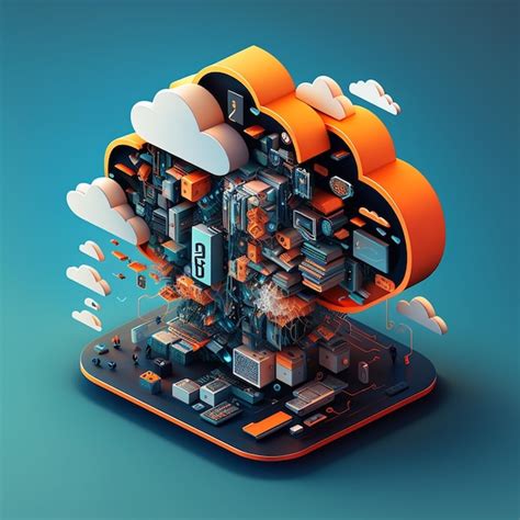 Premium Ai Image Cloud Computing Technology Illustration Created With