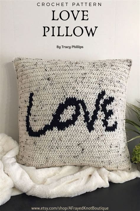 Love Pillow Crochet Pattern Pillow Cover Statement Pillow Throw Pillow ...