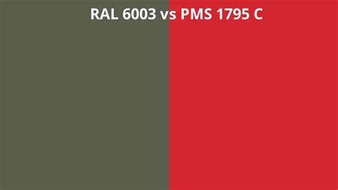 Ral 6003 Vs Pms 1795 C Ral Colour Chart Uk