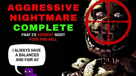 Fnaf Aggressive Nightmare Mode Complete Th Anniversary