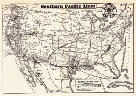 1936 Antique Southern Pacific Lines Railroad Map Sunset Route Etsy