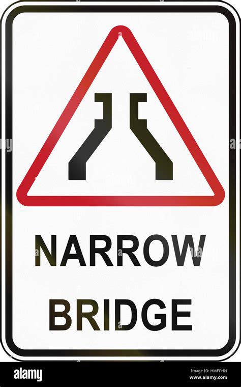 Road Sign In The Philippines Narrow Bridge Stock Photo Alamy