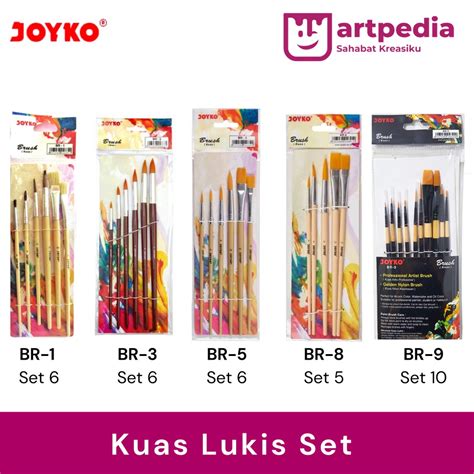 Jual KUAS LUKIS JOYKO BRUSH SET 6 BR 1 BR 8 SET 5 PAKET KUAS LUKIS