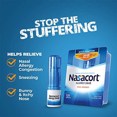 Nasacort Allergy 24HR Nasal Spray for Adults, Non-Drowsy & Alcohol-Free ...