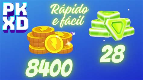 PK XD COMO GANHAR 8400 MOEDAS 28 GEMAS SUPER RÁPIDO E FÁCIL YouTube