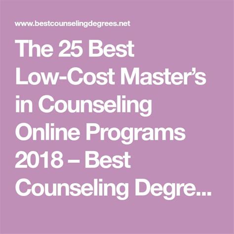 The 25 Best Low Cost Masters In Counseling Online Programs 2018 Best