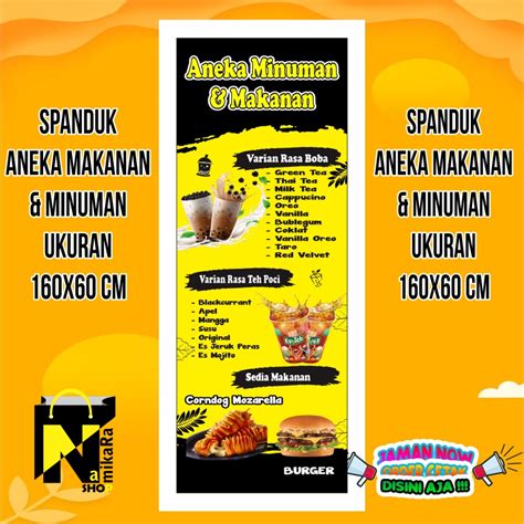 Jual Spanduk Banner Backdrop Aneka Jajanan Dan Minuman Terbaru Dan