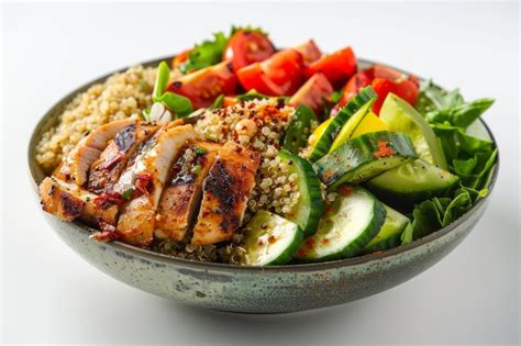 Premium Photo Healthy Grilled Chicken Quinoa Salad