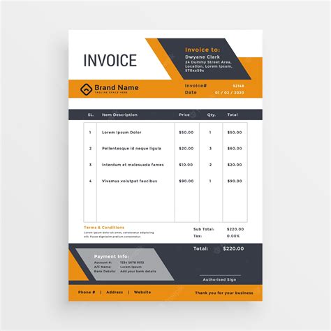 Premium Vector Creative Invoice Template Vector Design