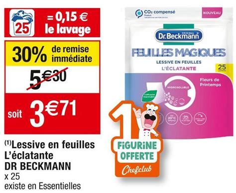 Promo Dr beckmann 1 lessive en feuilles léclatante chez Cora