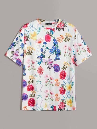 Shein Men Allover Floral Print Tee