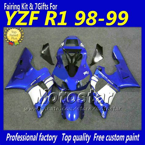 Kit De Carénage De Haute Qualité Bleu Noir Blanc Pour Yamaha Yzfr1 98