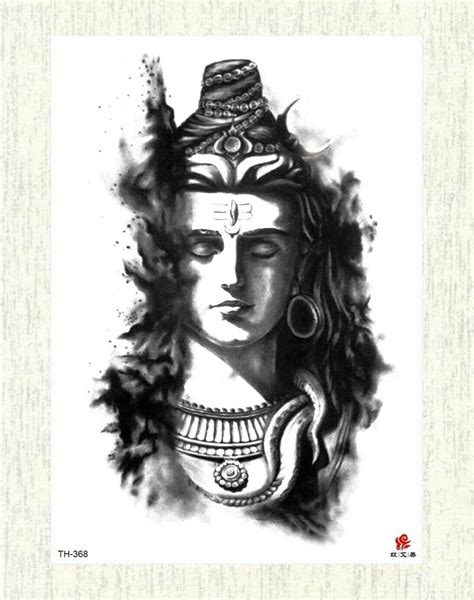 Hand Chest Face Lord Shiva Hindu God Large 8 25 Temporary Arm Tattoo