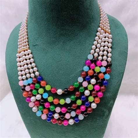 Beads Multi Color Beaded Necklace At 80 In Jaipur ID 26860675673