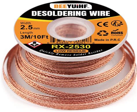 Beeyuihf Desoldering Wire M Ft Desoldering Wire Mm No