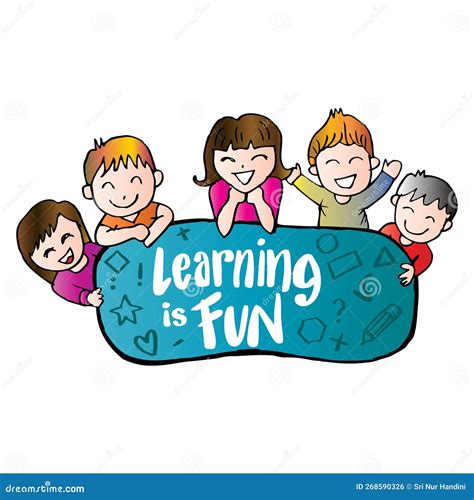 learning  fun  happy kids stock illustration illustration