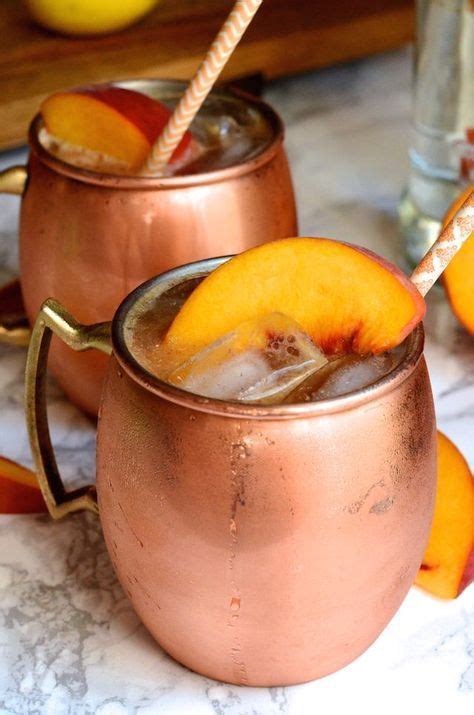 Ginger Peach Moscow Mules Mule Cocktail Recipe Mule Recipe Ginger Peach