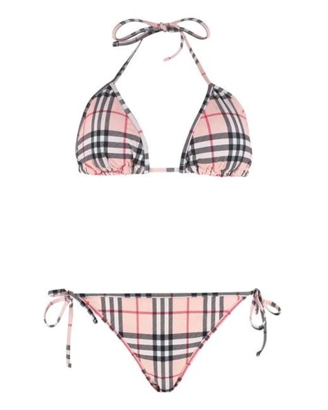 Burberry Synthetic Triangle Bra Bikini In Pink Lyst UK