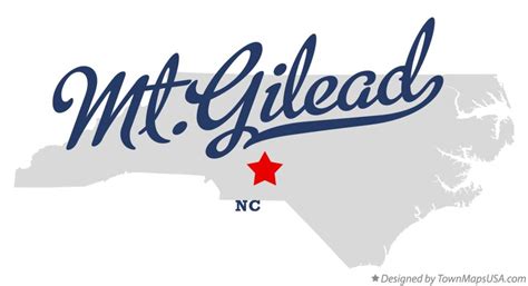 Map of Mt.Gilead, NC, North Carolina