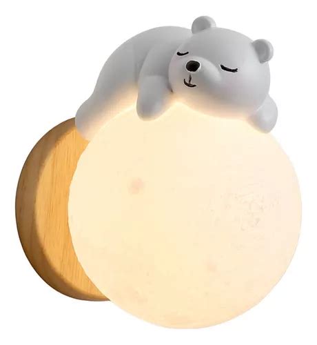 Luz De Parede Moderna Desenho Animado Urso Ao Lado Da L Mp