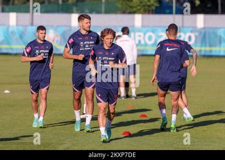 Luka Modric And Luka Ivanusec Of Croatia During A Training Session At