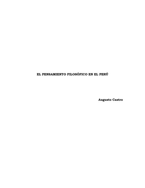 Lectura N 04 EL PENSAMIENTO FILOSFICO EN EL PER Augusto Castro La