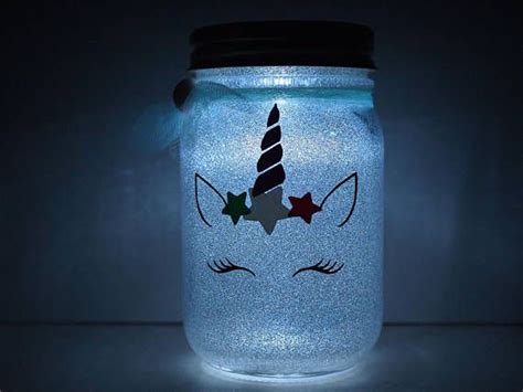 Unicorn Glitter Light Unicorn Mason Jar Unicorn Mason Jar Unicorn