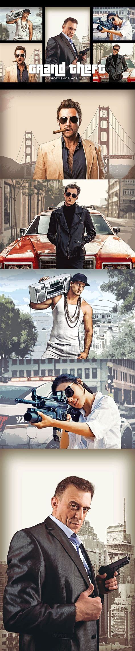 Grand Theft Photoshop Actions By Creativetacos On Creativemarket