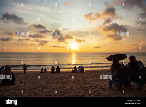 Sunset At Kuta Beach In Kuta Bali Indonesia Stock Photo Alamy