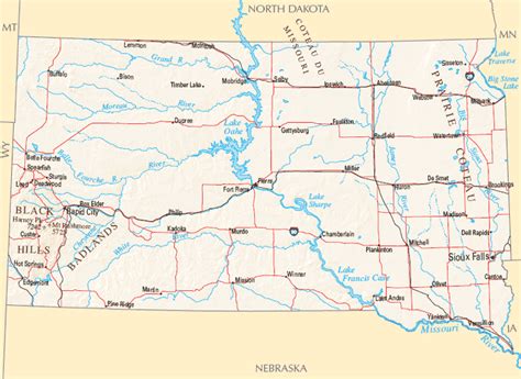 South Dakota Map - United States