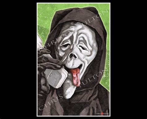 Ghost Face Scream Scary Movie Poster Print by Chris Oz Fulton - Etsy