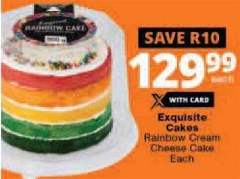 Exquisite Cakes Rainbow Cream Cheese Cake Offer At Checkers