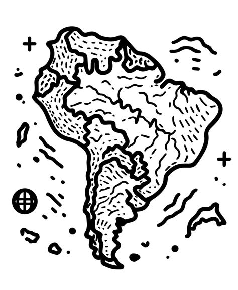 Desenhos De Mapa Da Am Rica Do Sul Imprim Vel Para Crian As Para