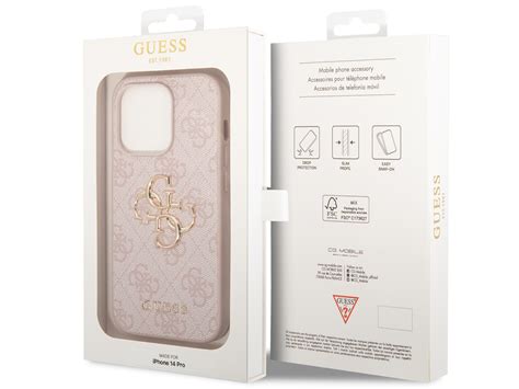 Guess Big 4G Monogram Case Roze IPhone 14 Pro Max Hoes