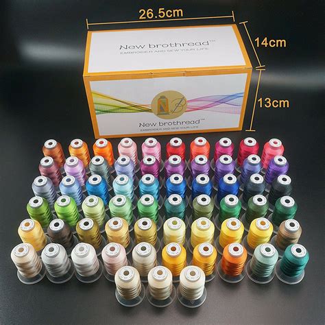 New Brothread 63 Colours Polyester Machine Embroidery Thread Kit 500m