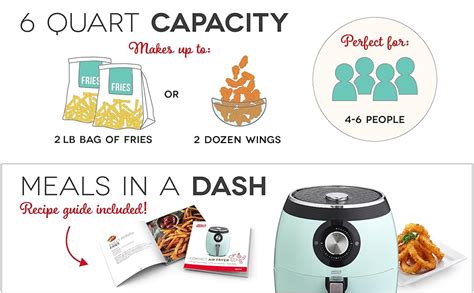 Dash Dfaf455gbaq01 Deluxe Electric Air Fryer Oven Cooker With