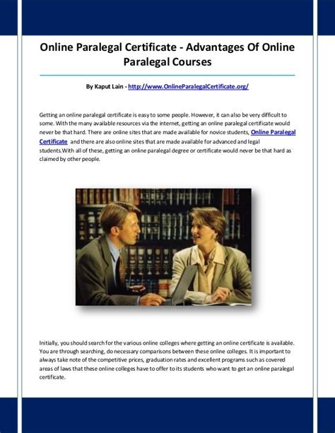 Online paralegal certificate