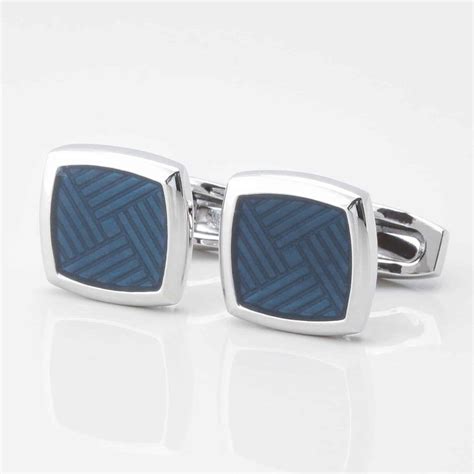 Navy Blue Enamel Cufflinks By Badger And Brown The Cufflink Specialists