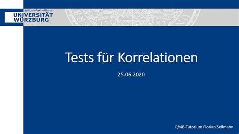 Qmb Tutorium Ss Tests F R Korrelationen Youtube