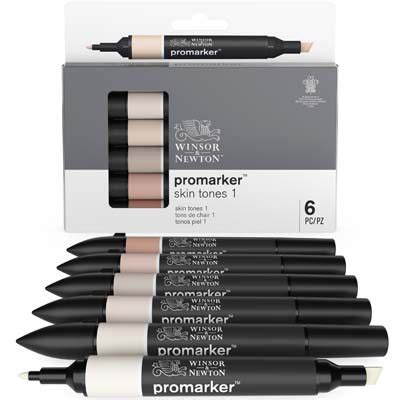 Winsor Newton Promarker Skin Tone Set Pack Of 6 Waterstones