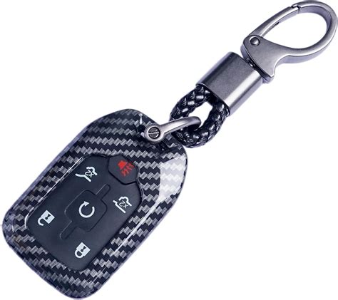 For Gmc Key Fob Cover Carbon Fiber Pattern Key Case For 2017 2022 2023 2024 For