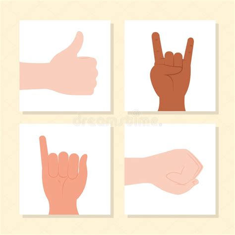 Hand Gestures Icon Set Stock Vector Illustration Of Partnership 273237031