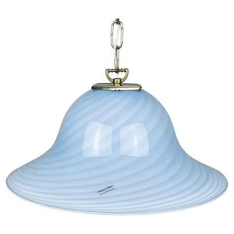 Vintage Swirled Murano Glass Pendant Lamp Style Of Lino Tagliapietra