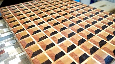 Making 3D end grain cutting board #15 - YouTube