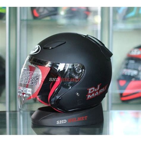 Jual Helm Half Face KYT DJ Maru Solid Black Matt KYT DJ Maru Hitam